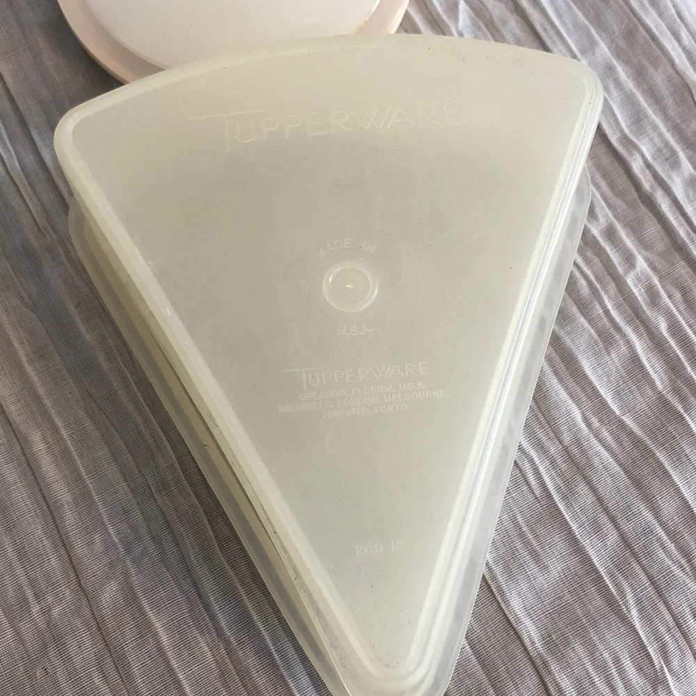 Vintage TUPPERWARE lot of 3-tall Spaghetti storage, bacon keeper, pie storage